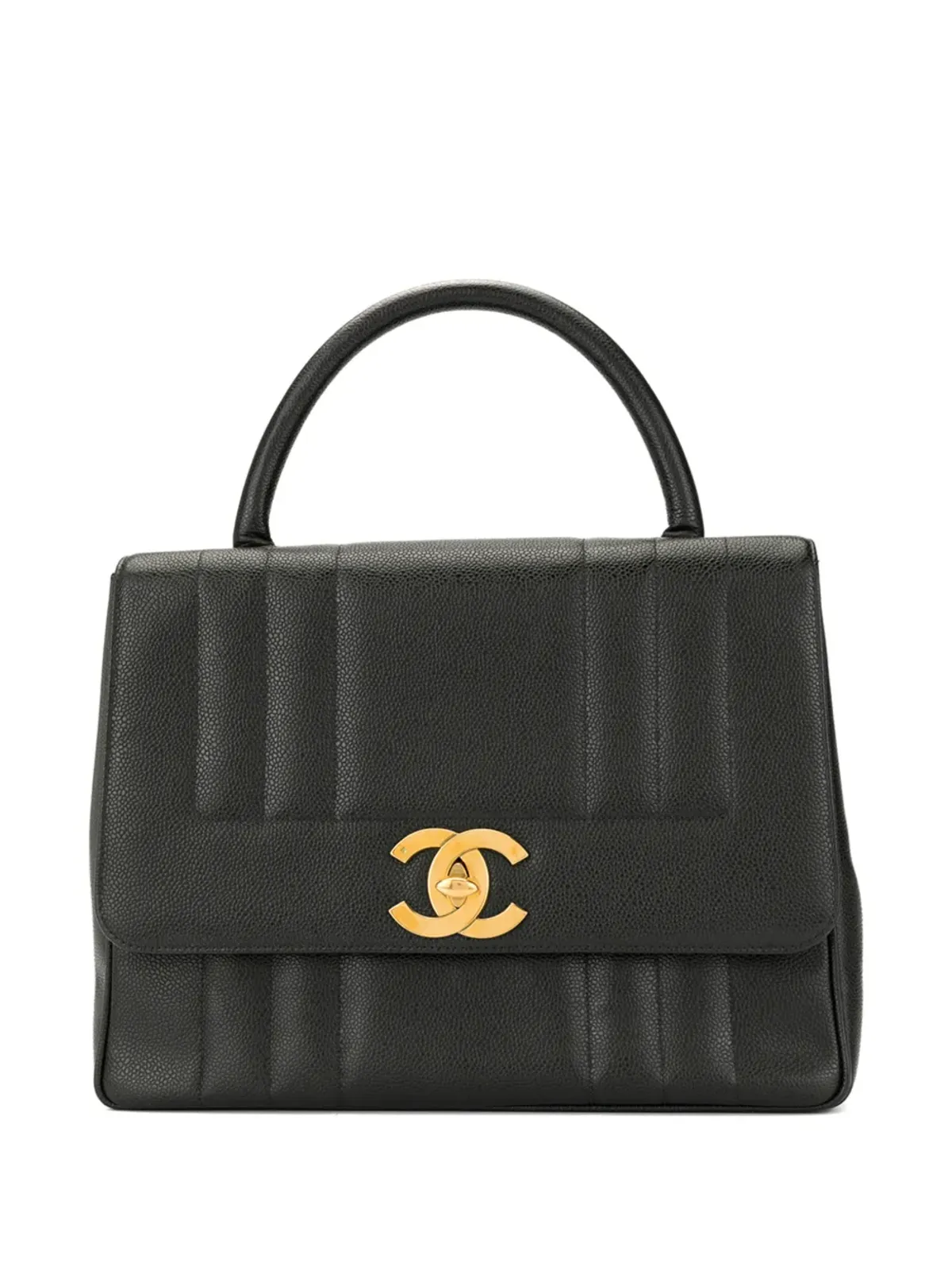 CHANEL ビンテージ キャビアスキン マドモアゼル・ステッチ ハンドバッグ - 画像1