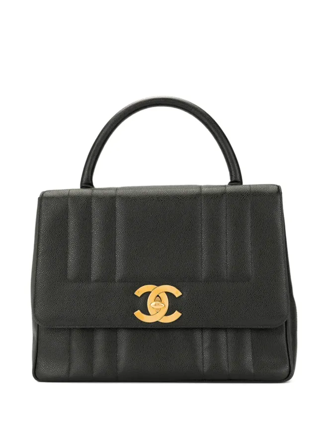 CHANEL Pre-Owned CHANEL ビンテージ キャビアスキン マドモアゼル・ステッチ ハンドバッグの商品画像