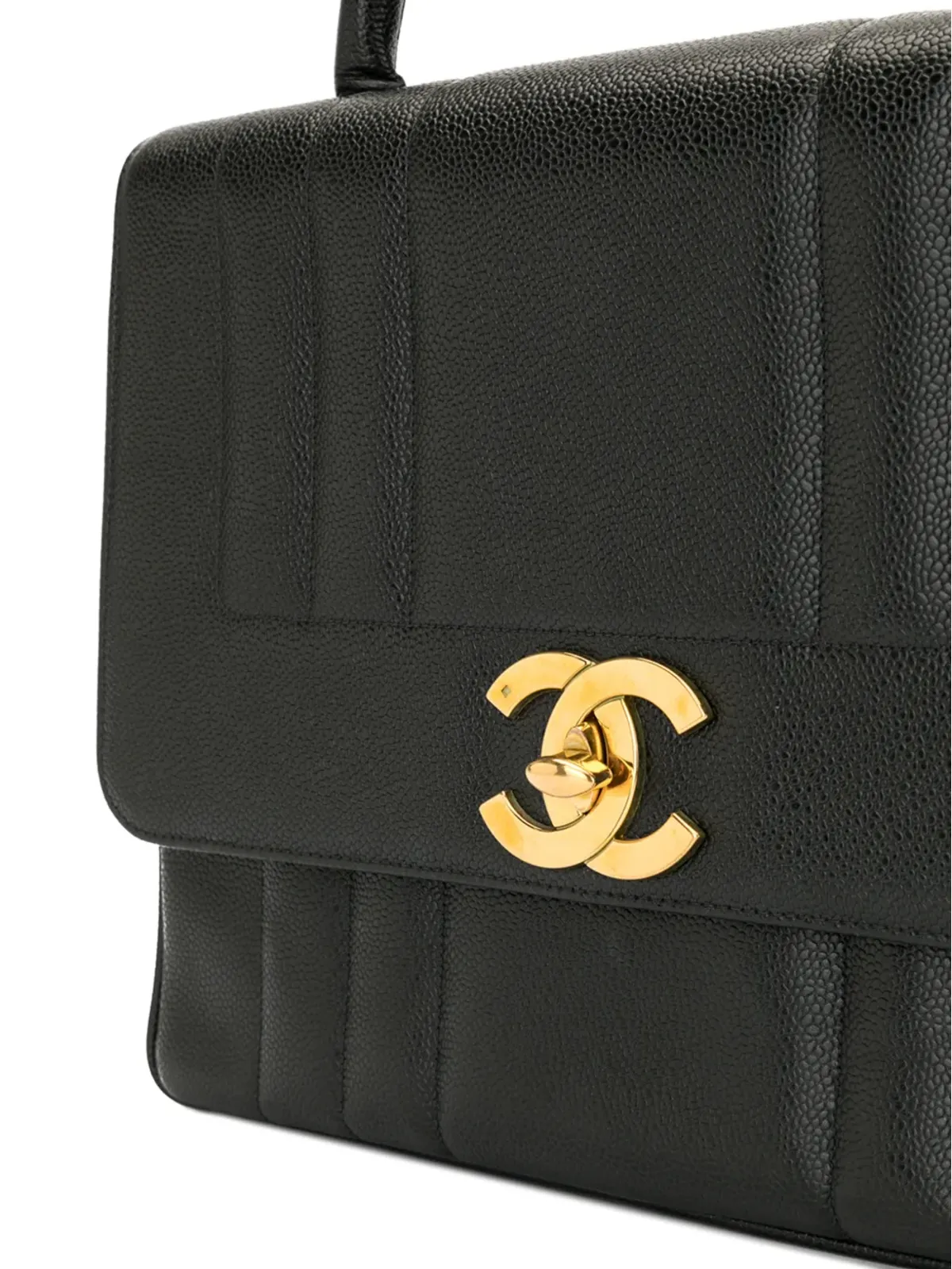 CHANEL ビンテージ キャビアスキン マドモアゼル・ステッチ ハンドバッグ - 画像4