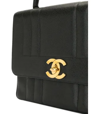 CHANEL ビンテージ キャビアスキン マドモアゼル・ステッチ ハンドバッグ - サムネイル4
