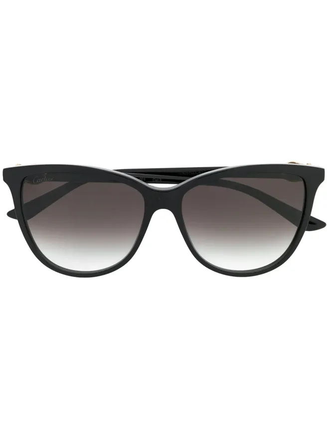 Cartier Eyewear Cartier Eyewear C Décor round sunglasses - Blackの商品画像