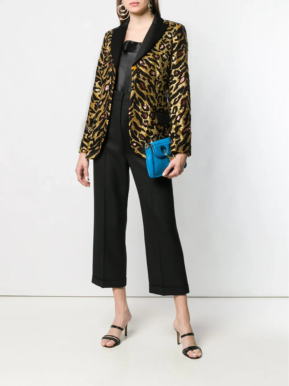 Moschino タイガー・シークイン装飾ブレザー - ゴールド - 画像2