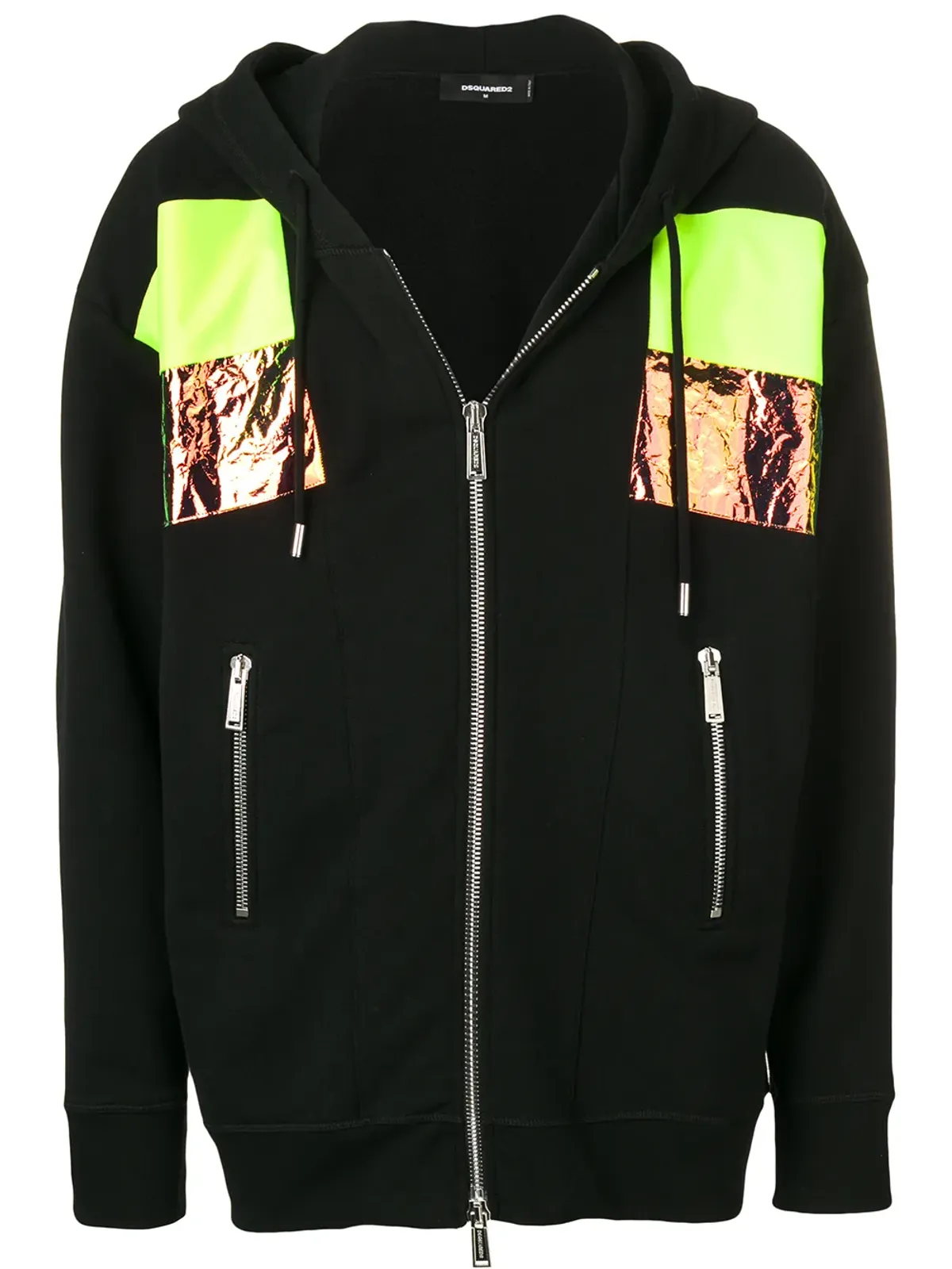 DSQUARED2 パネル付きフーディー ブラック - 画像1