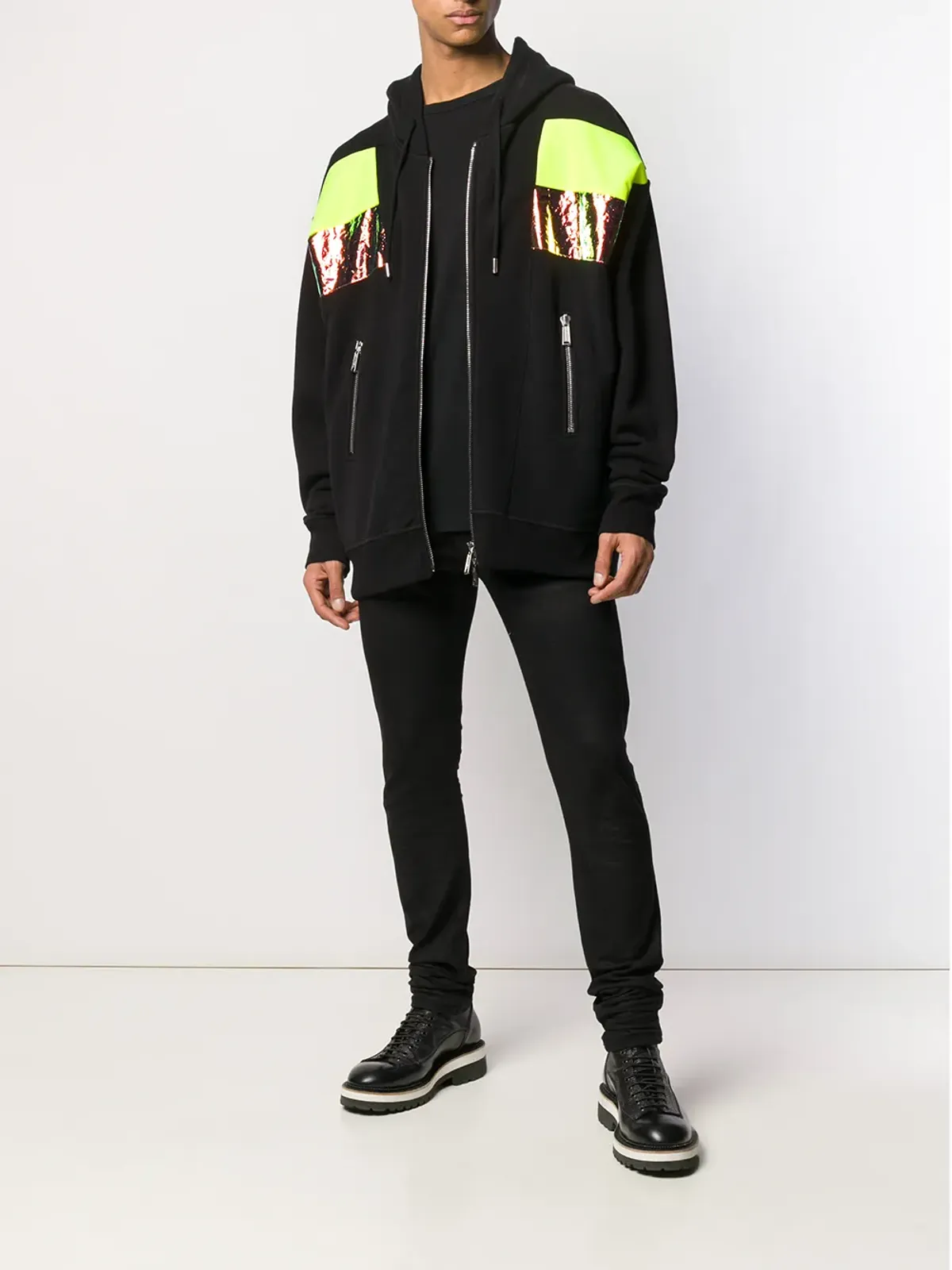 DSQUARED2 パネル付きフーディー ブラック - 画像2