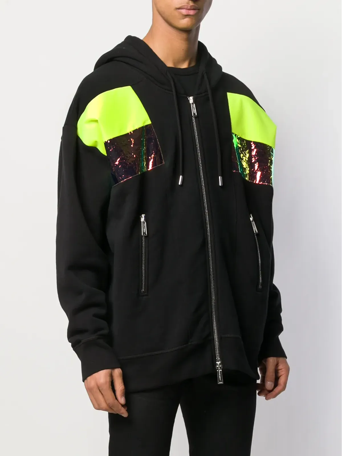 DSQUARED2 パネル付きフーディー ブラック - 画像3