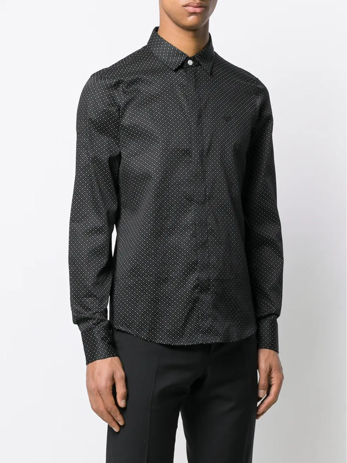 Emporio Armani ポルカドット柄シャツ - ブラック - 画像3