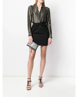 Saint Laurent ドレープスタイルスカート - ブラック - サムネイル2