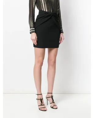 Saint Laurent ドレープスタイルスカート - ブラック - サムネイル3