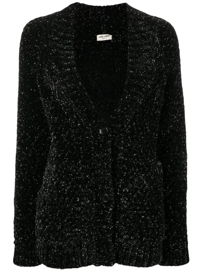 Saint Laurent Saint Laurent メタリックVネック カーディガンの商品画像