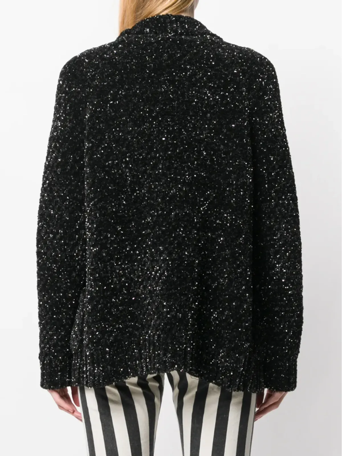 Saint Laurent メタリックVネック カーディガン - 画像4