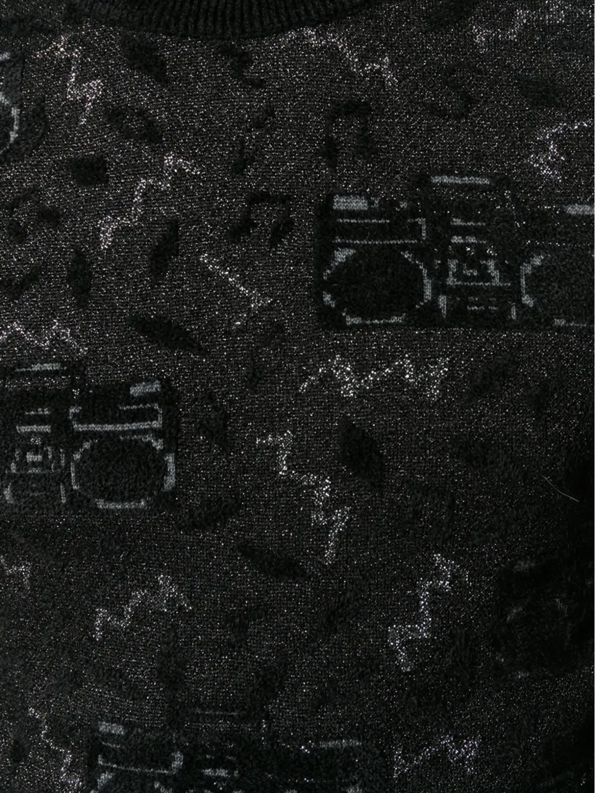 Saint Laurent ニットジャカード ジャンパー ブラック - 画像5