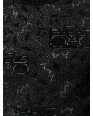 Saint Laurent ニットジャカード ジャンパー ブラック - サムネイル5