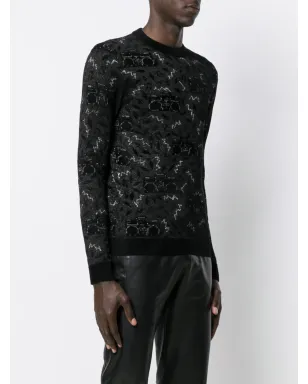 Saint Laurent ニットジャカード ジャンパー ブラック - サムネイル3