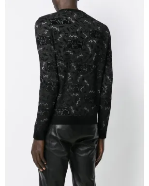 Saint Laurent ニットジャカード ジャンパー ブラック - サムネイル4