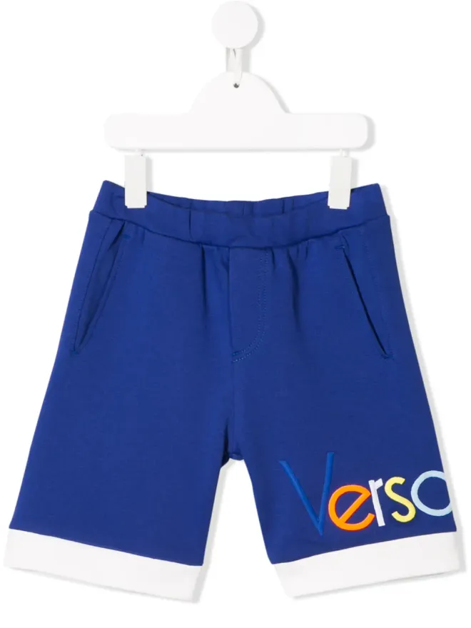 Versace Kids Versace Kids ロゴ トラックショーツ ブルーの商品画像