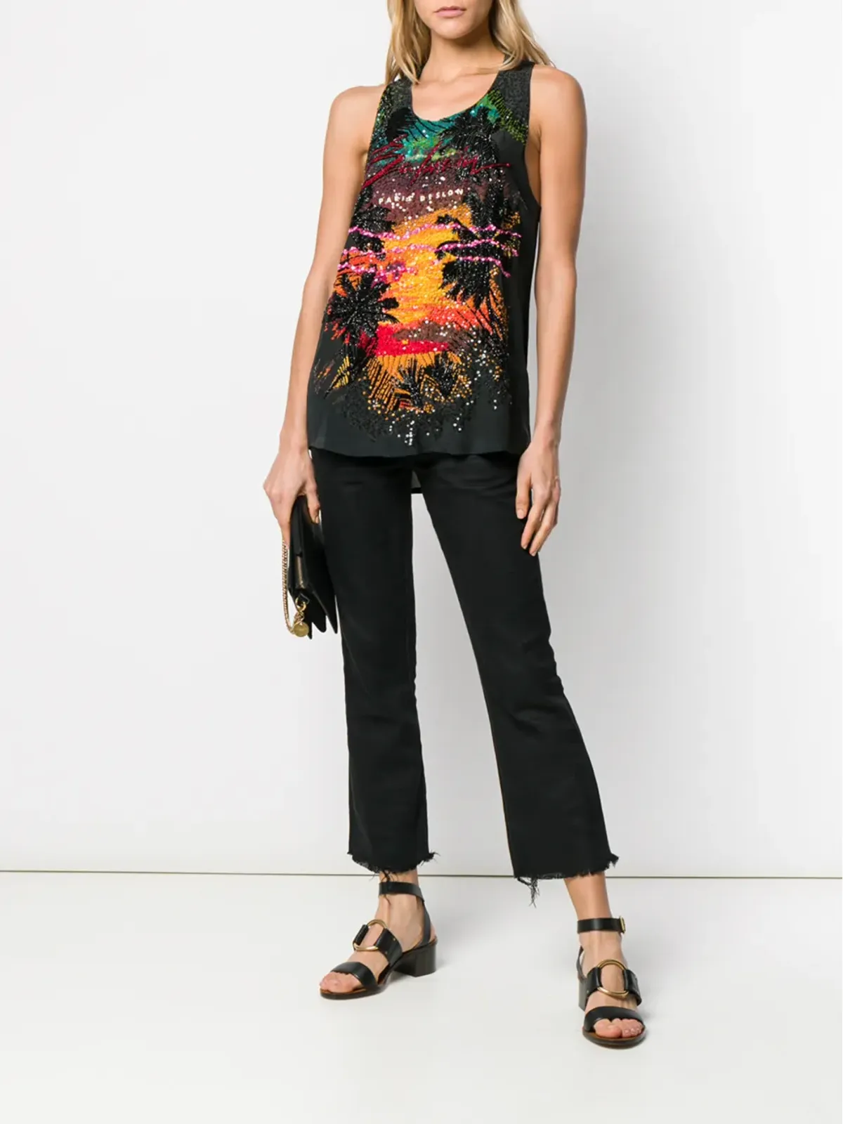 Balmain スパンコール装飾タンクトップ - 画像2