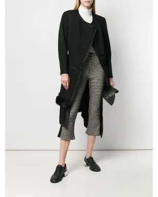 Comme Des Garçons Pre-Owned 1997年製 フェイクファー・トリムのデコンストラクテッドコート - ブラック - サムネイル2