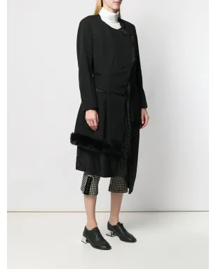 Comme Des Garçons Pre-Owned 1997年製 フェイクファー・トリムのデコンストラクテッドコート - ブラック - サムネイル3