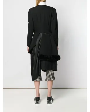 Comme Des Garçons Pre-Owned 1997年製 フェイクファー・トリムのデコンストラクテッドコート - ブラック - サムネイル4