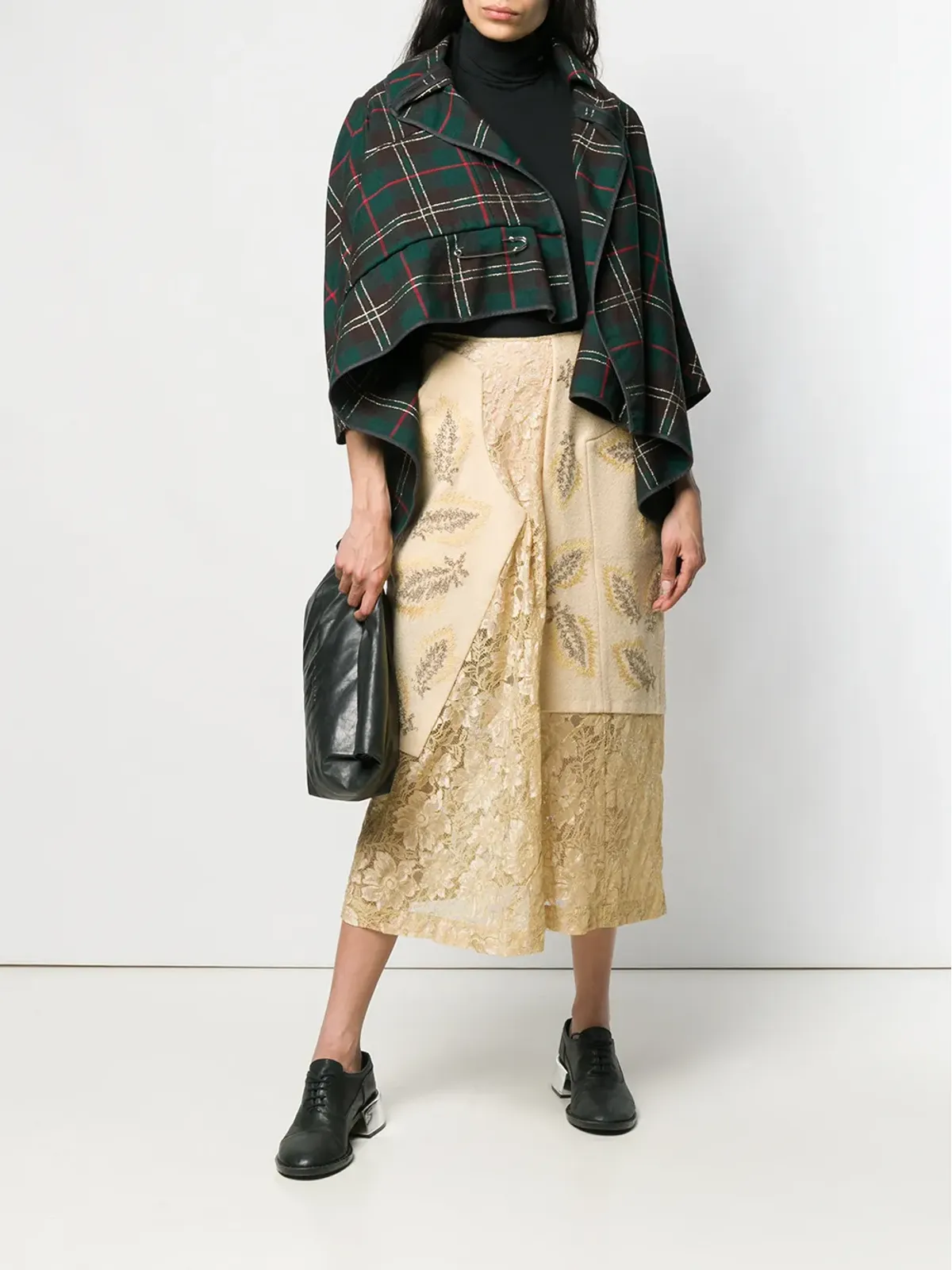 Comme Des Garçons Pre-Owned 1997年 レースパネルスカート - 画像2