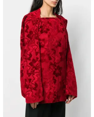 Comme Des Garçons Pre-Owned 1996 jacquard blouse - Red - サムネイル3