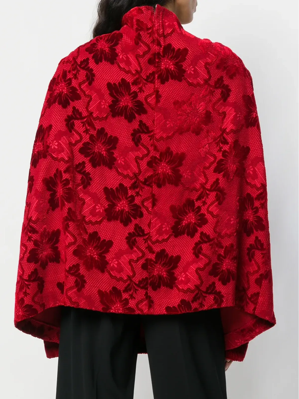 Comme Des Garçons Pre-Owned 1996 jacquard blouse - Red - 画像4
