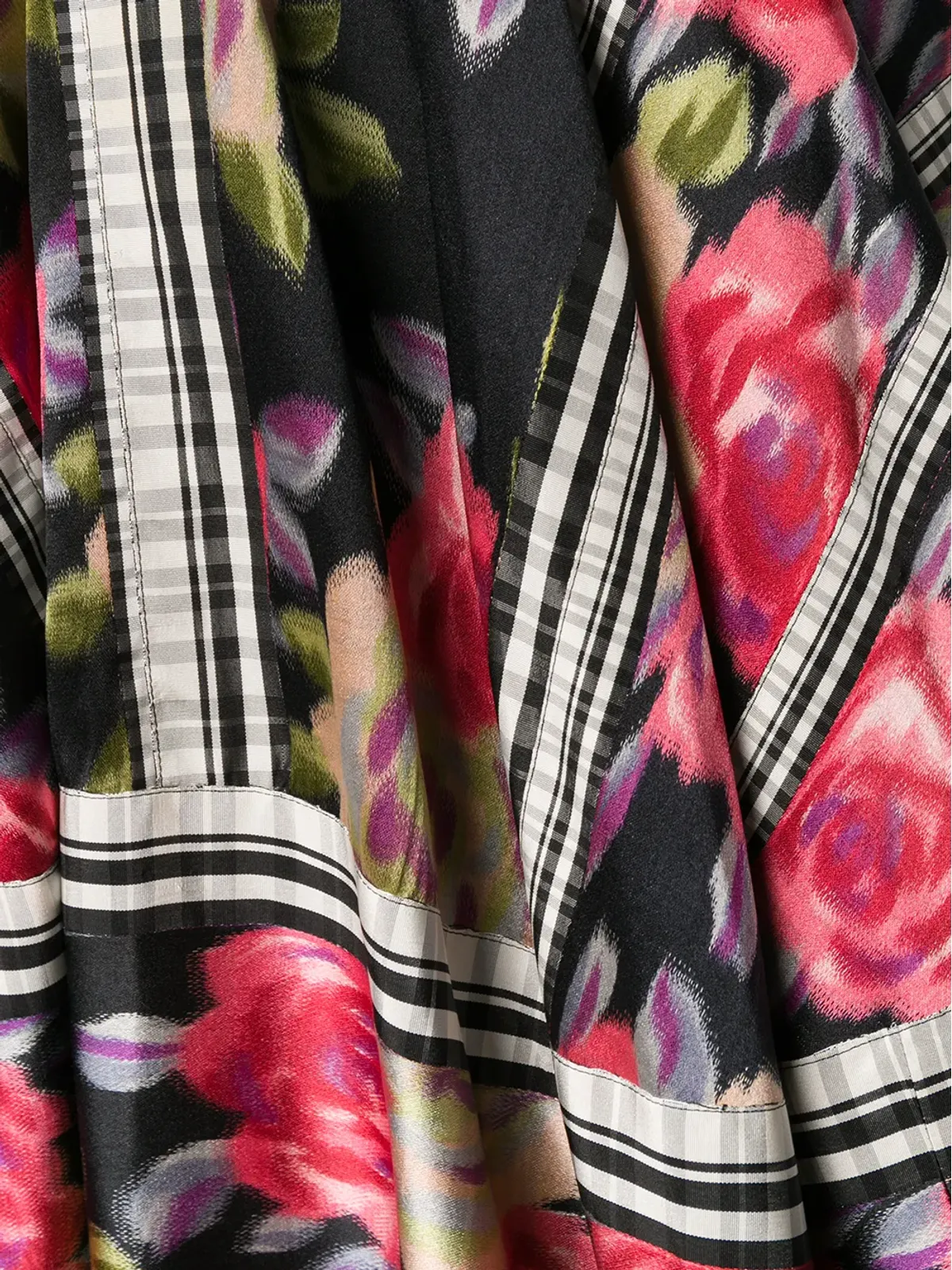 Comme Des Garçons Pre-Owned 1989 レイヤードフローラルスカート ブラック - 画像5