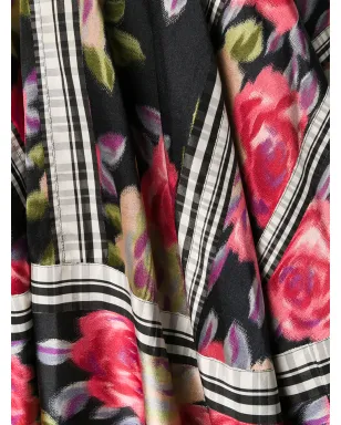 Comme Des Garçons Pre-Owned 1989 レイヤードフローラルスカート ブラック - サムネイル5