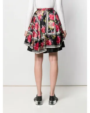 Comme Des Garçons Pre-Owned 1989 レイヤードフローラルスカート ブラック - サムネイル4