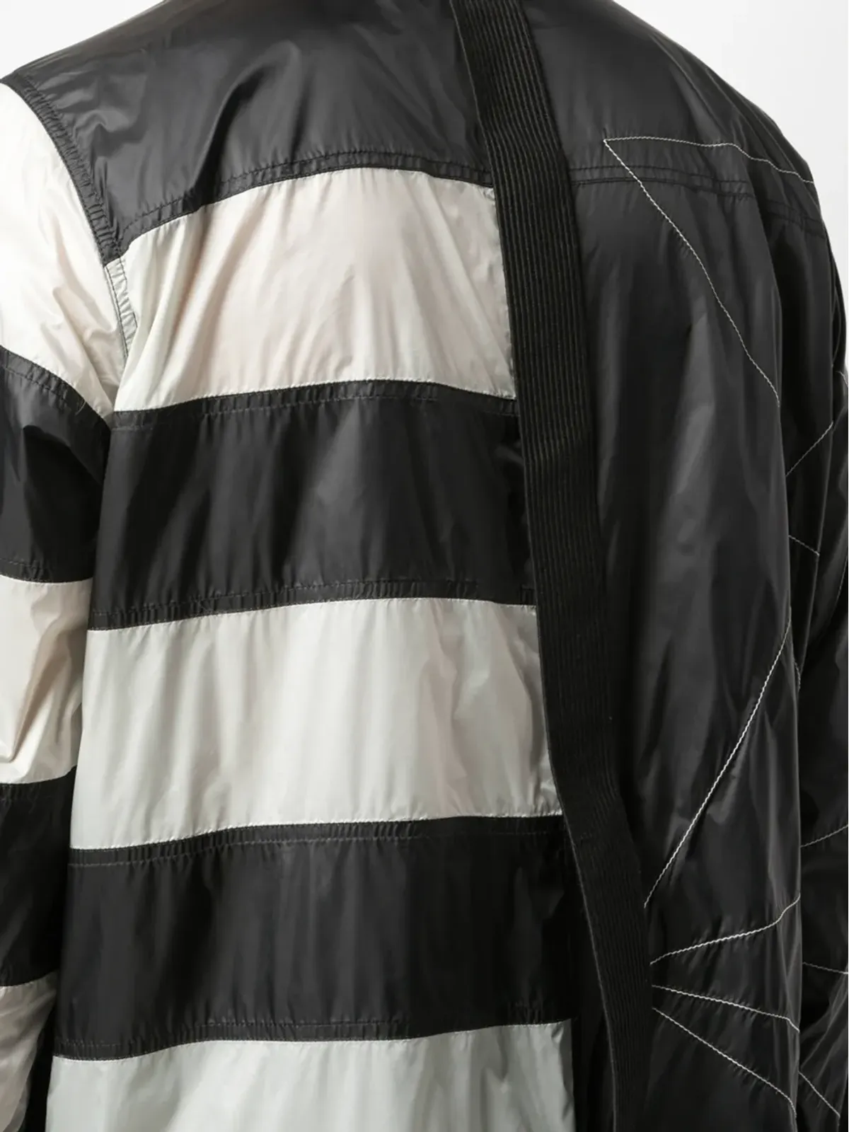 Rick Owens ハンバグストライプシャツジャケット（ブラック） - 画像5