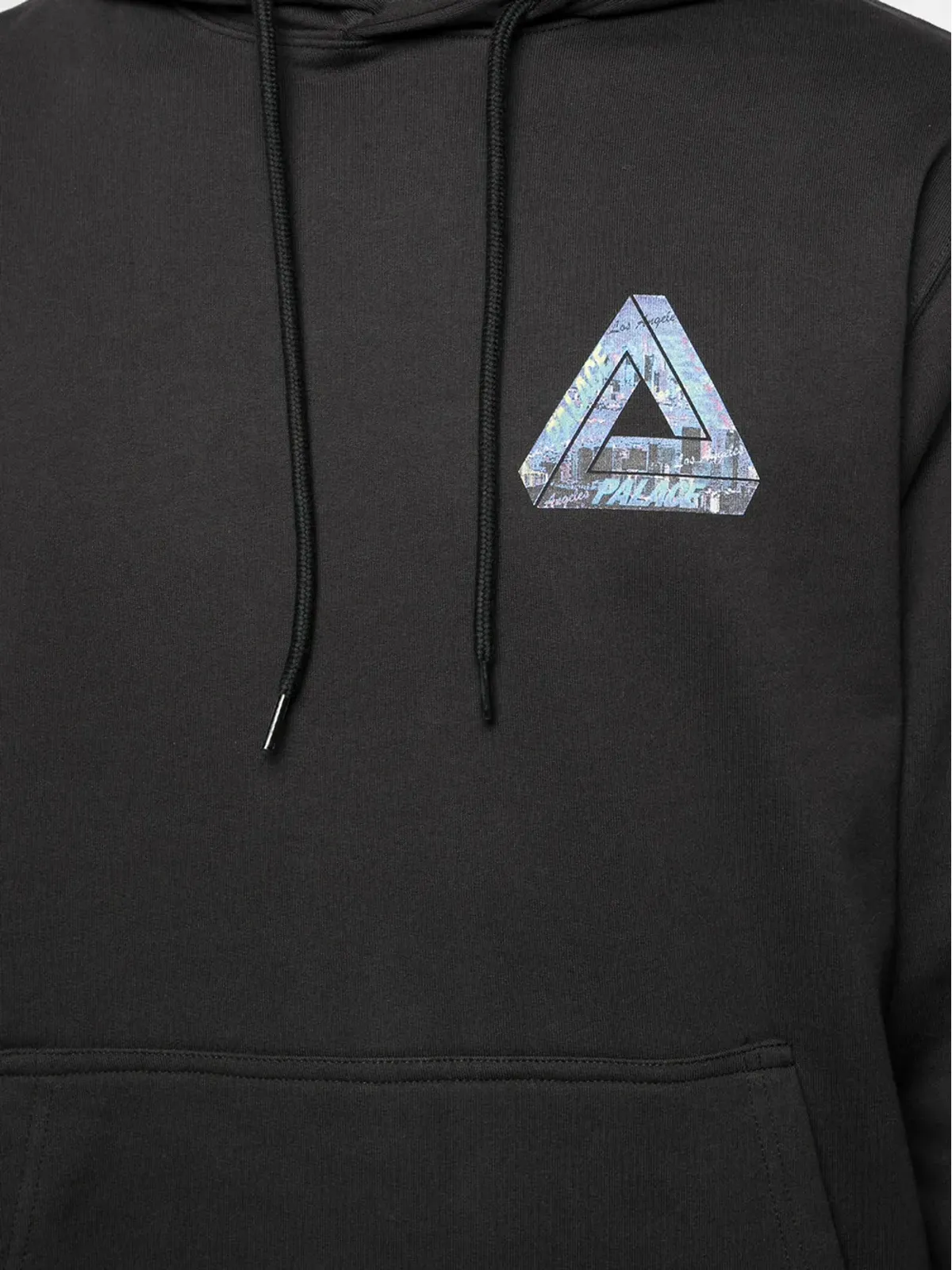 Palace LA ブラック ドローコード付きフーディ - 画像5