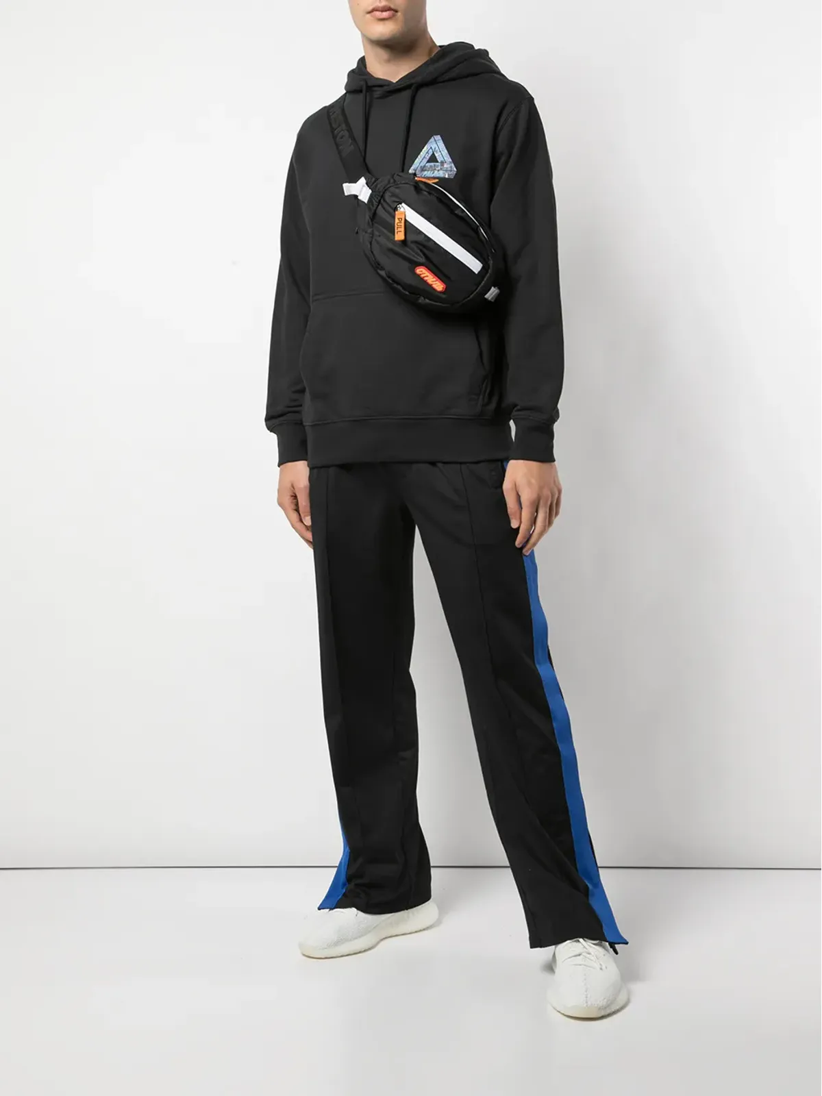 Palace LA ブラック ドローコード付きフーディ - 画像2