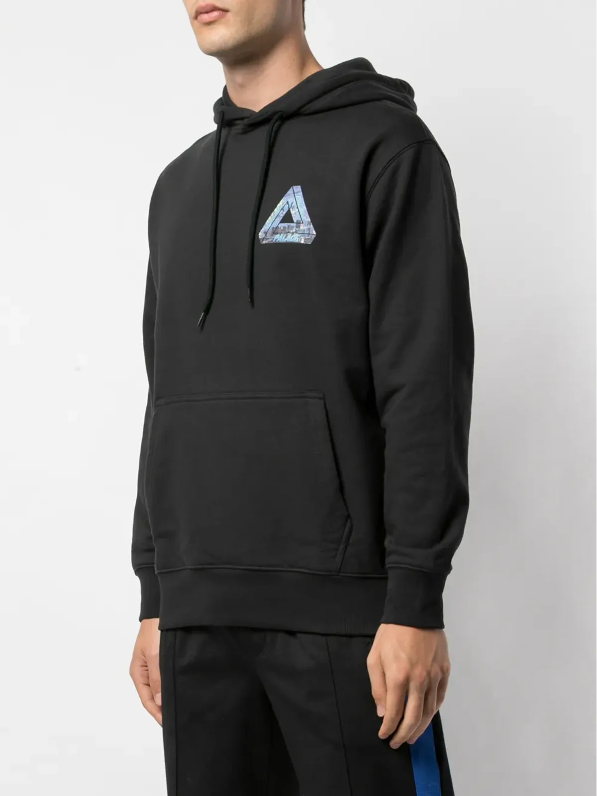 Palace LA ブラック ドローコード付きフーディ - 画像3