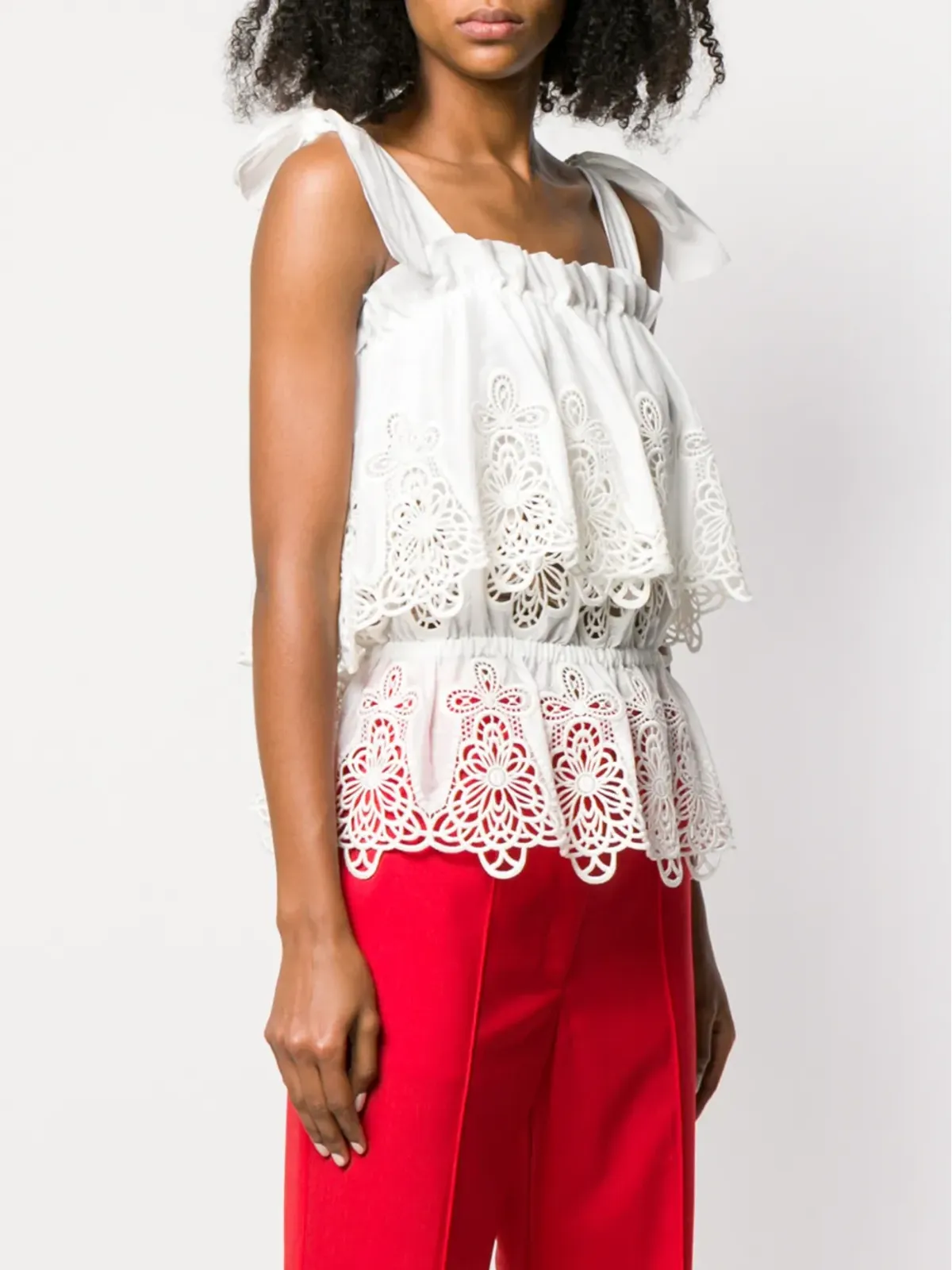 Dolce & Gabbana intaglio embroidered top - White - 画像3