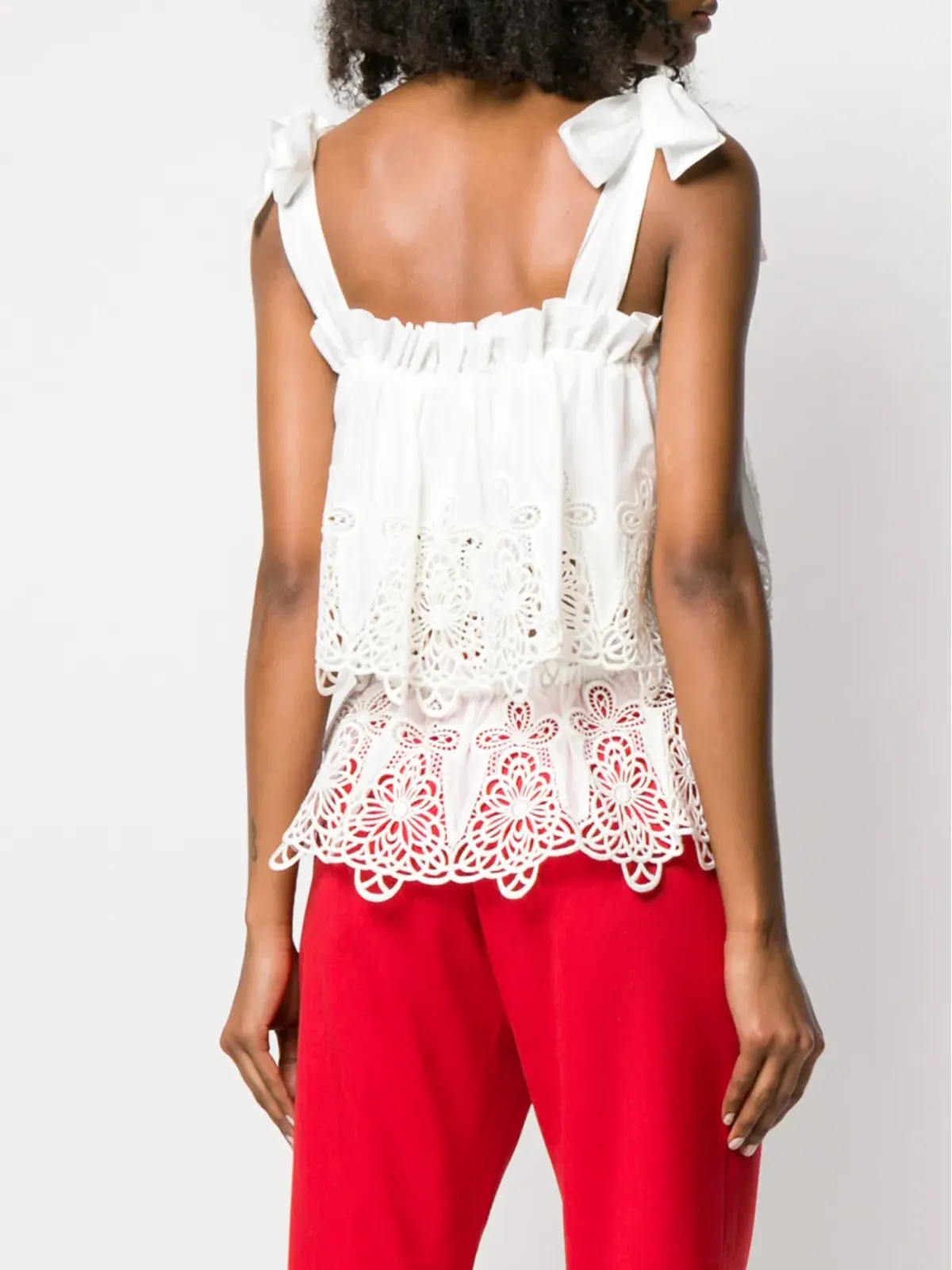 Dolce & Gabbana intaglio embroidered top - White - 画像4