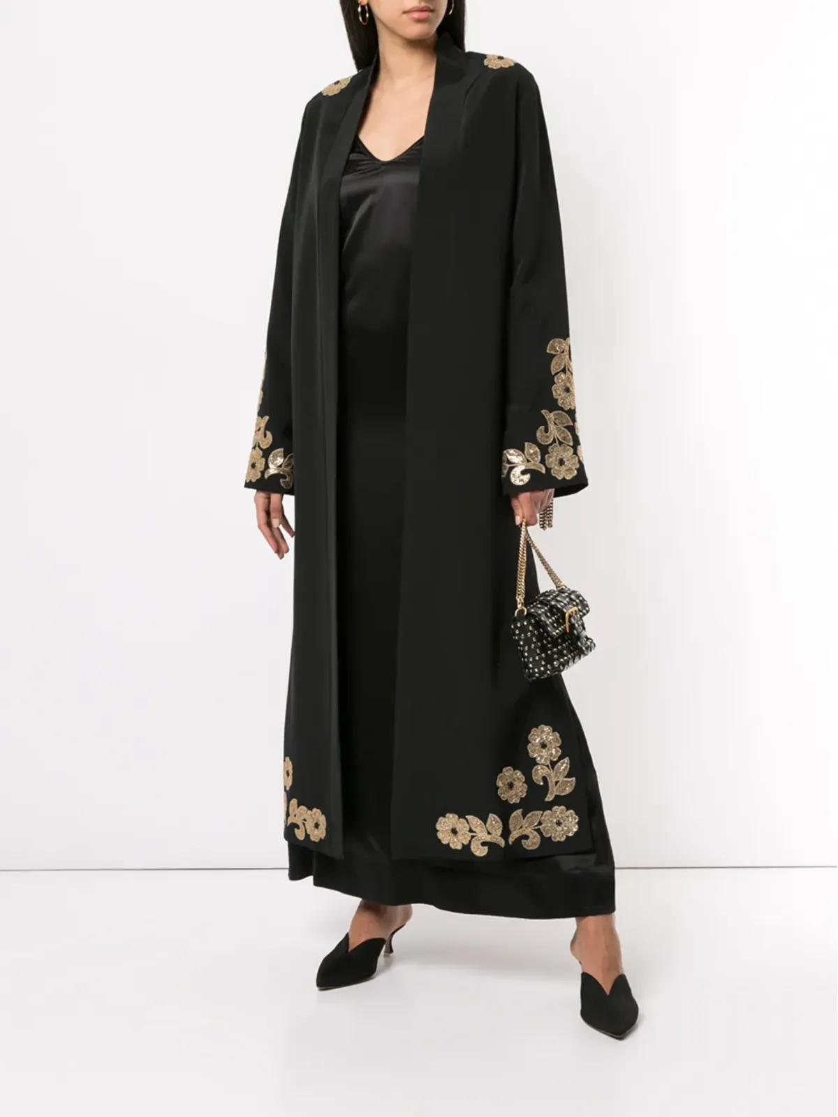 Macgraw Whiskey embellished ローブコート - Black - 画像2