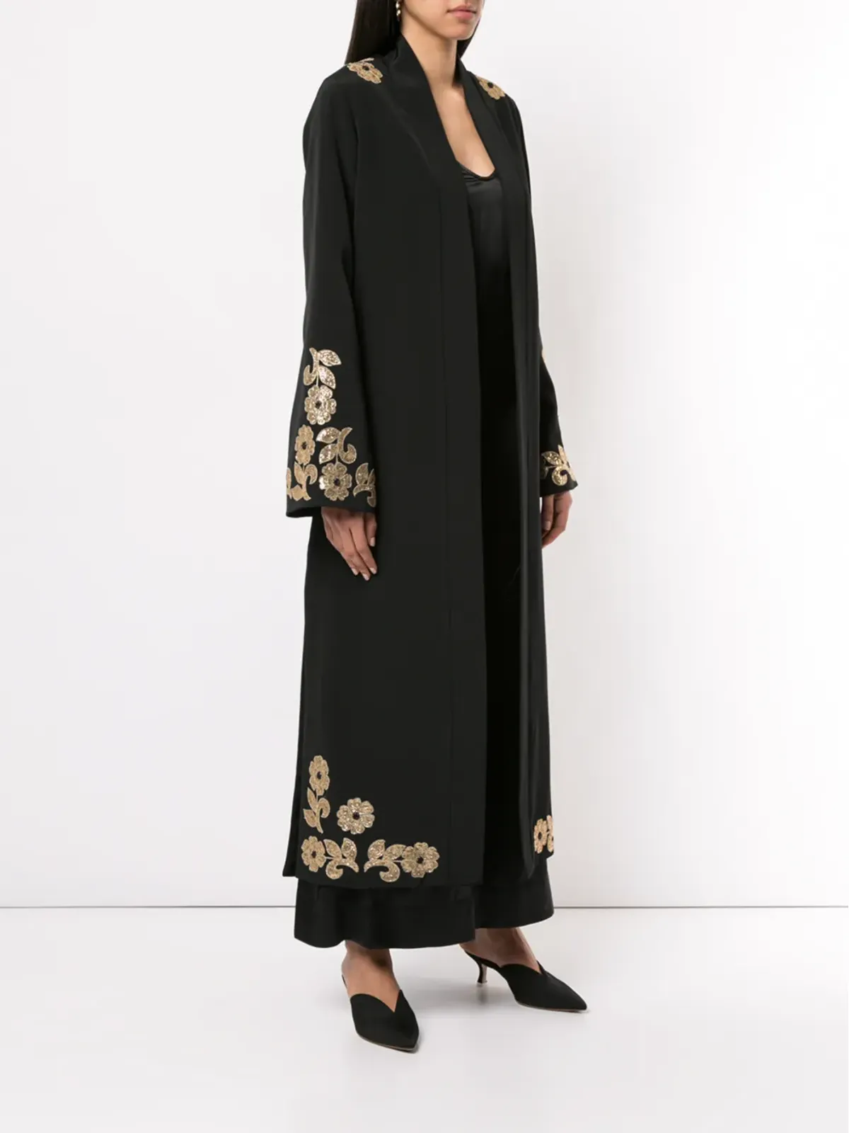 Macgraw Whiskey embellished ローブコート - Black - 画像3