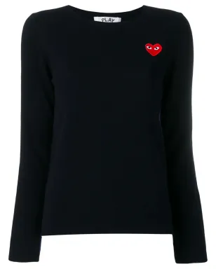 Comme Des Garçons Play ハートアップリケセーター ブルー - サムネイル1