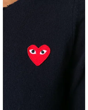 Comme Des Garçons Play ハートアップリケセーター ブルー - サムネイル5
