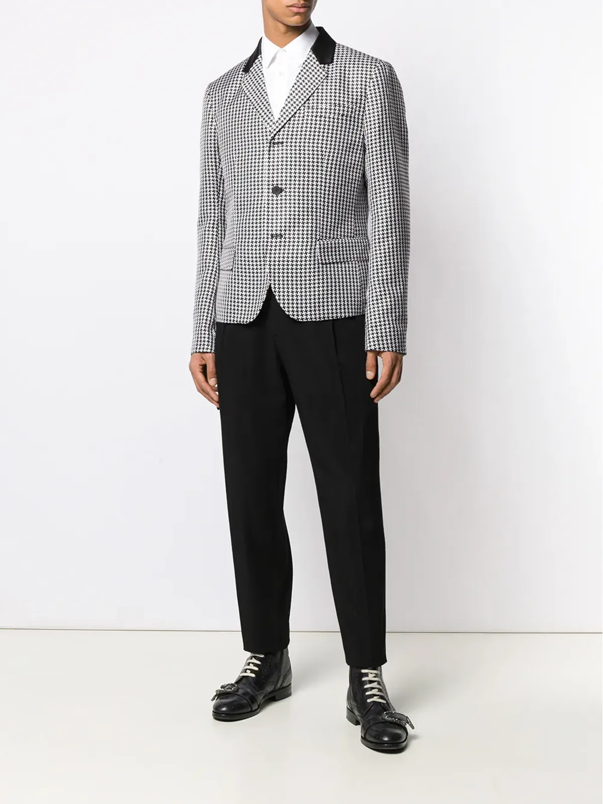 Haider Ackermann ハウンドトゥース柄ボタンジャケット - 画像2