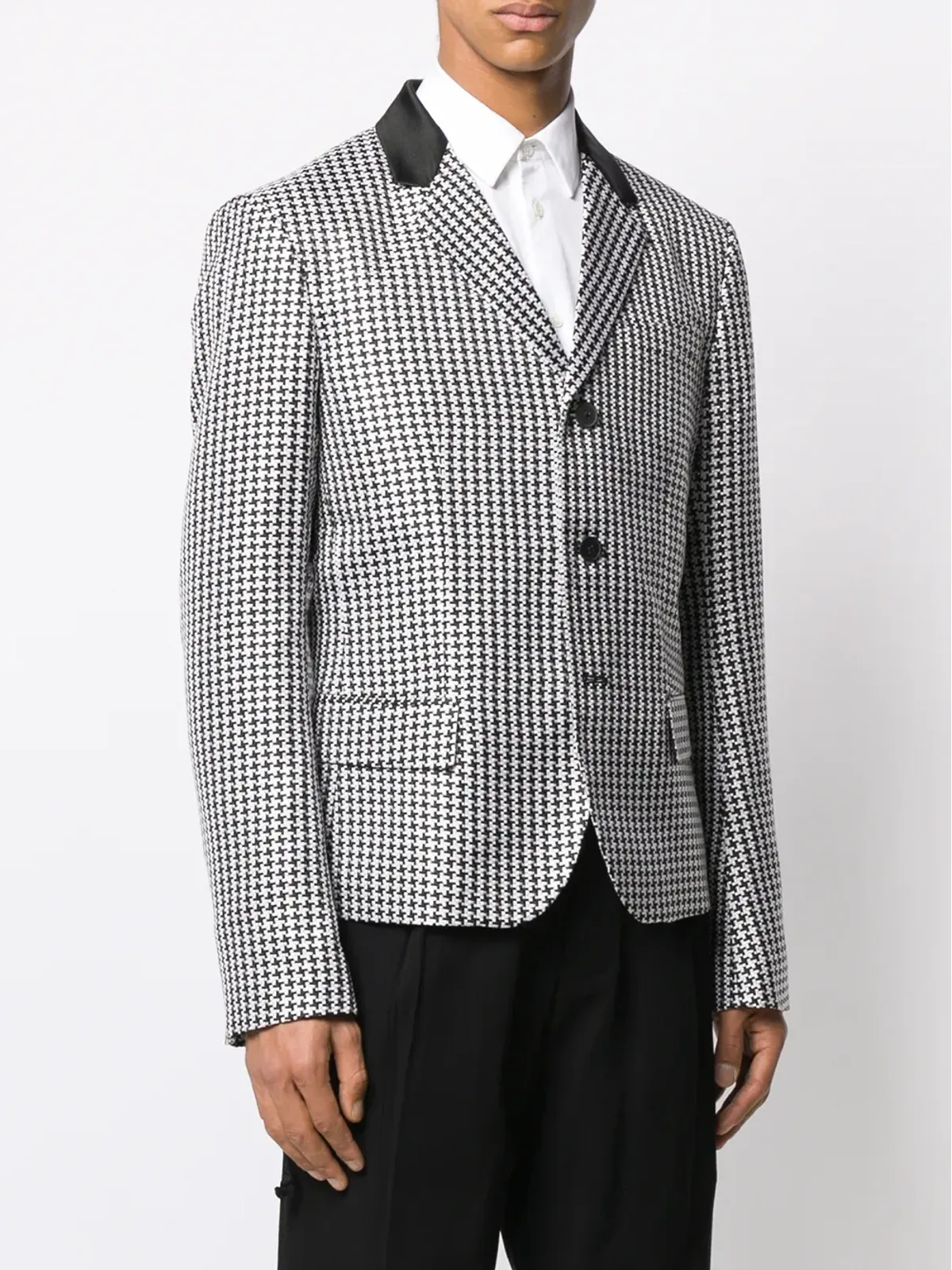 Haider Ackermann ハウンドトゥース柄ボタンジャケット - 画像3