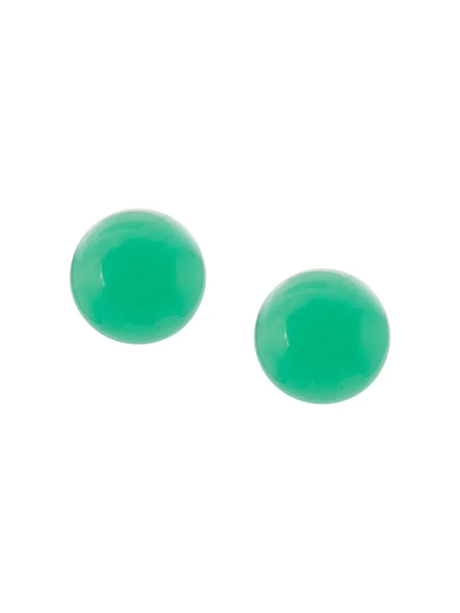 Irene Neuwirth Irene Neuwirth 18kt yellow gold chrysoprase stud earrings - Greenの商品画像
