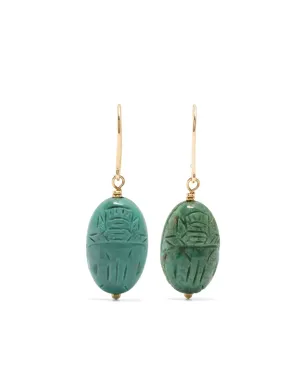 Aurelie Bidermann 18kt yellow gold Scarabs turquoise earrings - サムネイル1