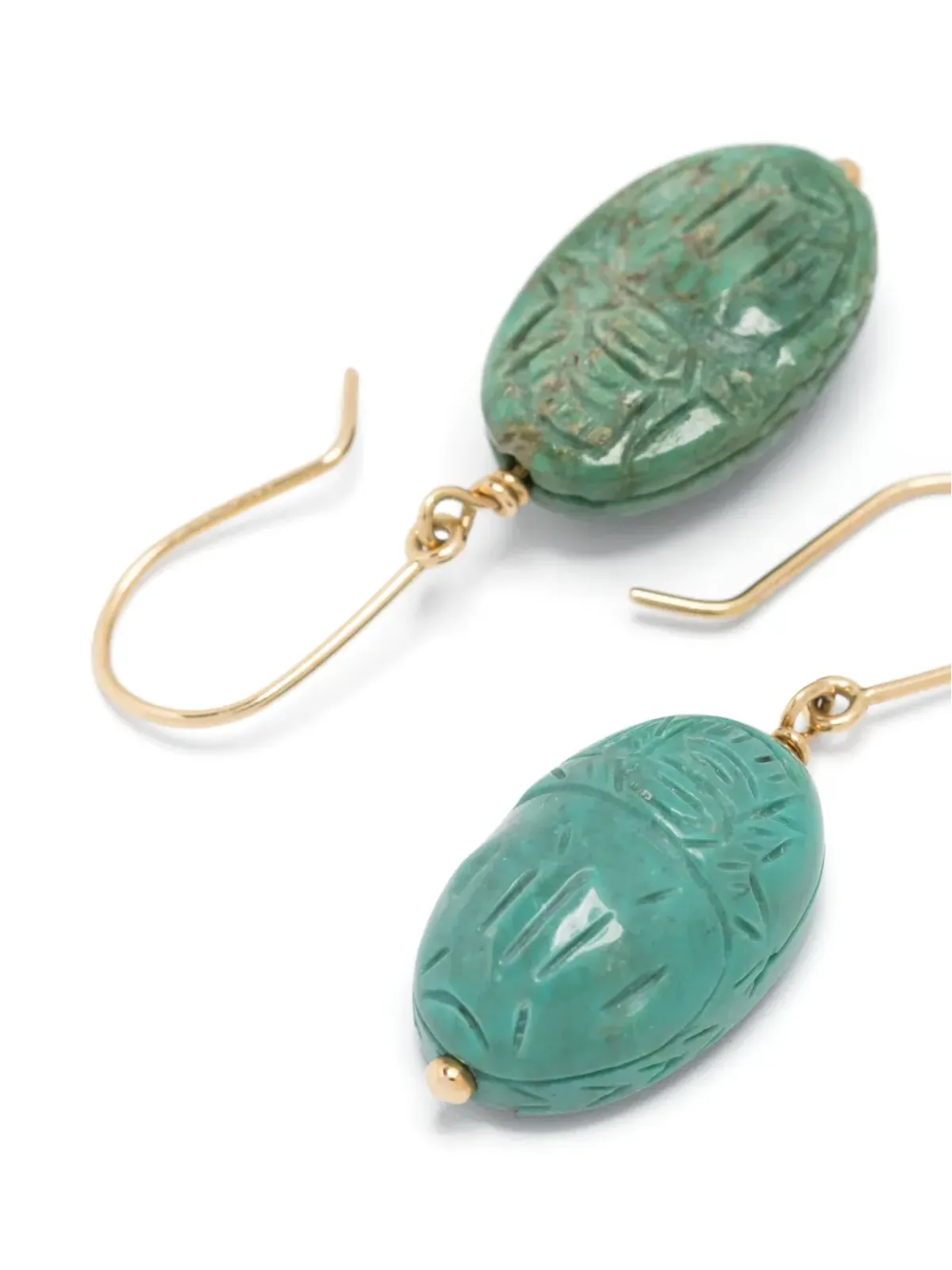 Aurelie Bidermann 18kt yellow gold Scarabs turquoise earrings - 画像4