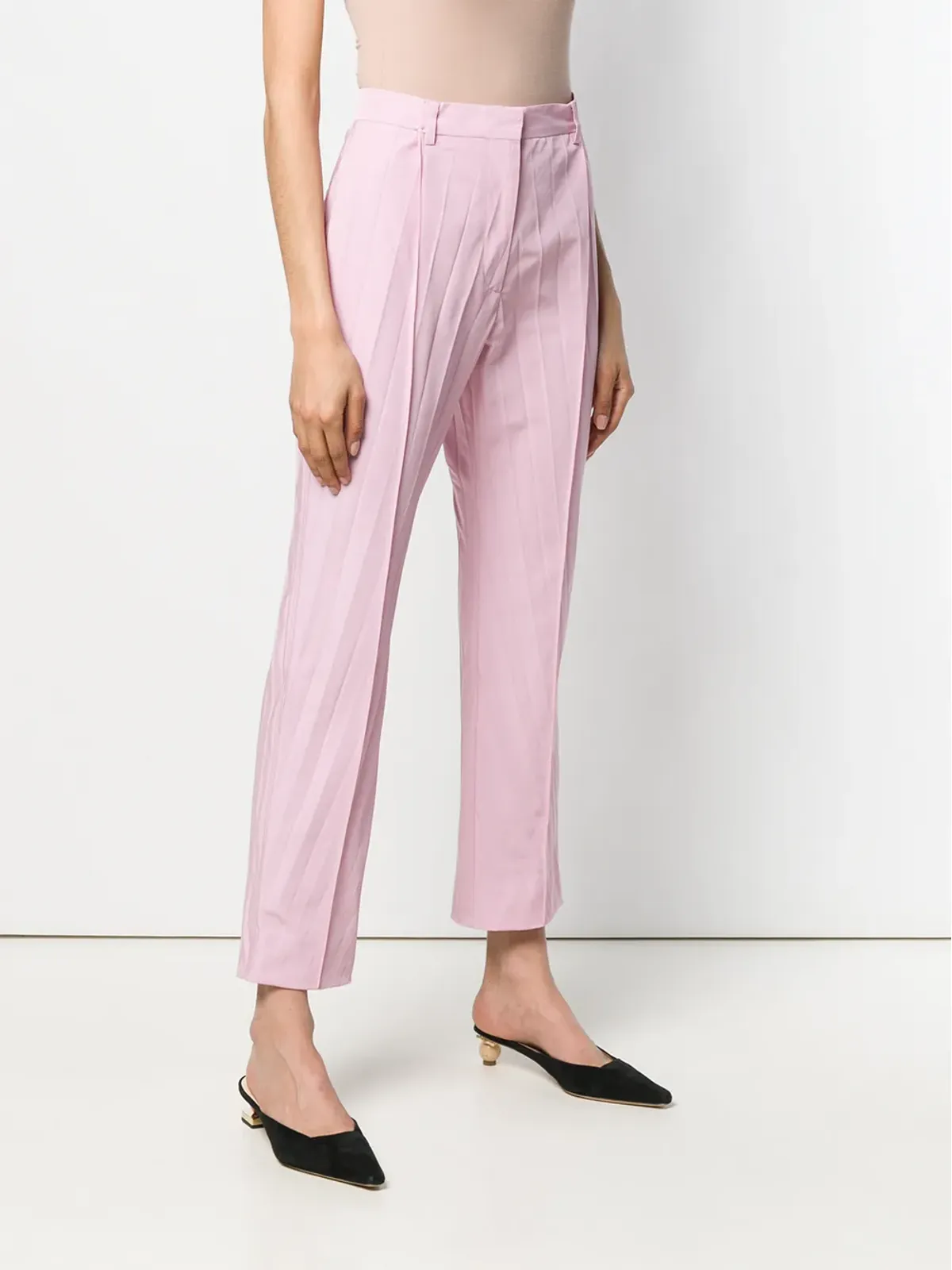 Valentino Garavani プリーツ入りクロップドパンツ - ピンク - 画像3