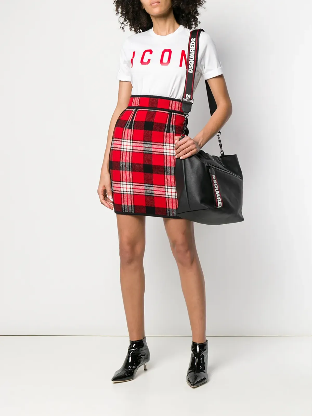 DSQUARED2 チェック柄ペンシルスカート - 画像2