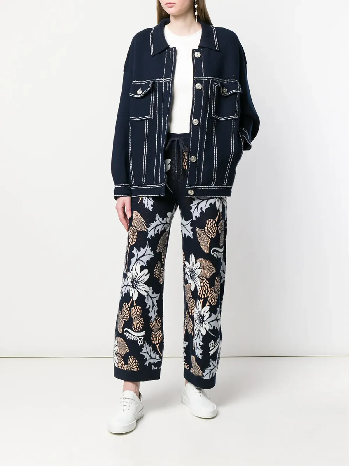 Barrie コントラストステッチ入りデニム風ジャケット - 画像2