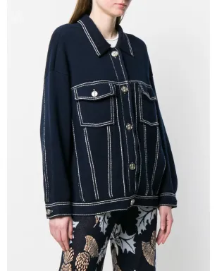 Barrie コントラストステッチ入りデニム風ジャケット - サムネイル3