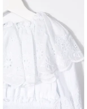 Dolce & Gabbana Kids ブロderie anglaise ブラウス - サムネイル3