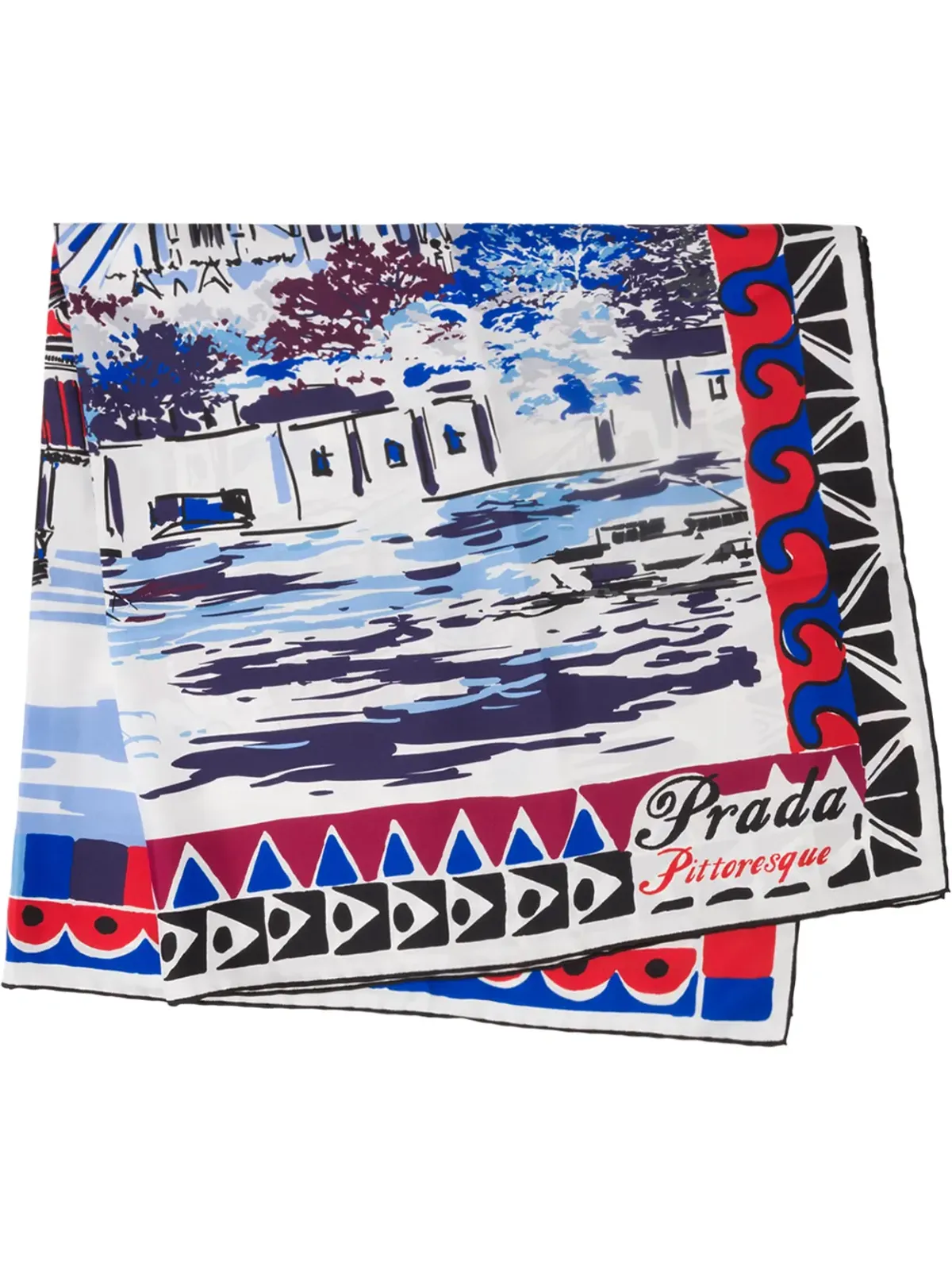 Prada Pittoresque Paris プリントスカーフ - 画像1